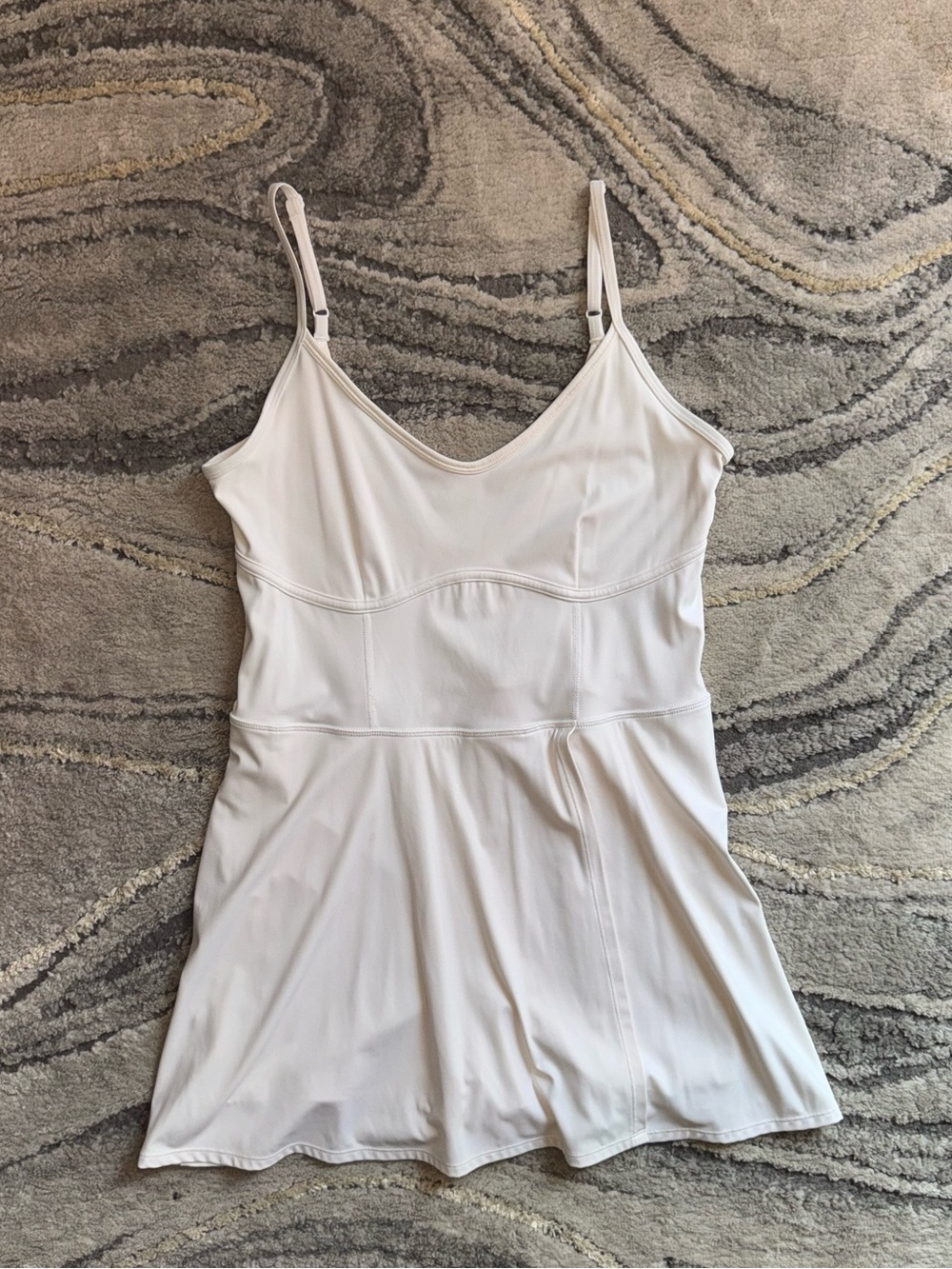 JoyLab White Adjustable-Strap Skater Dress with Shorts size Large